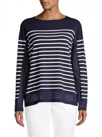 Lafayette 148 New York - Striped Sheer Sweater at Saks Fifth Avenue